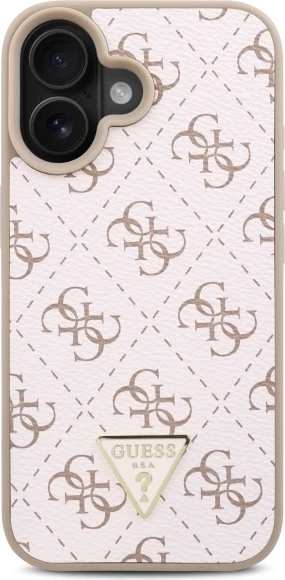Mbështjellës Guess New 4G Triangle për iPhone 16 Plus, Bardhë