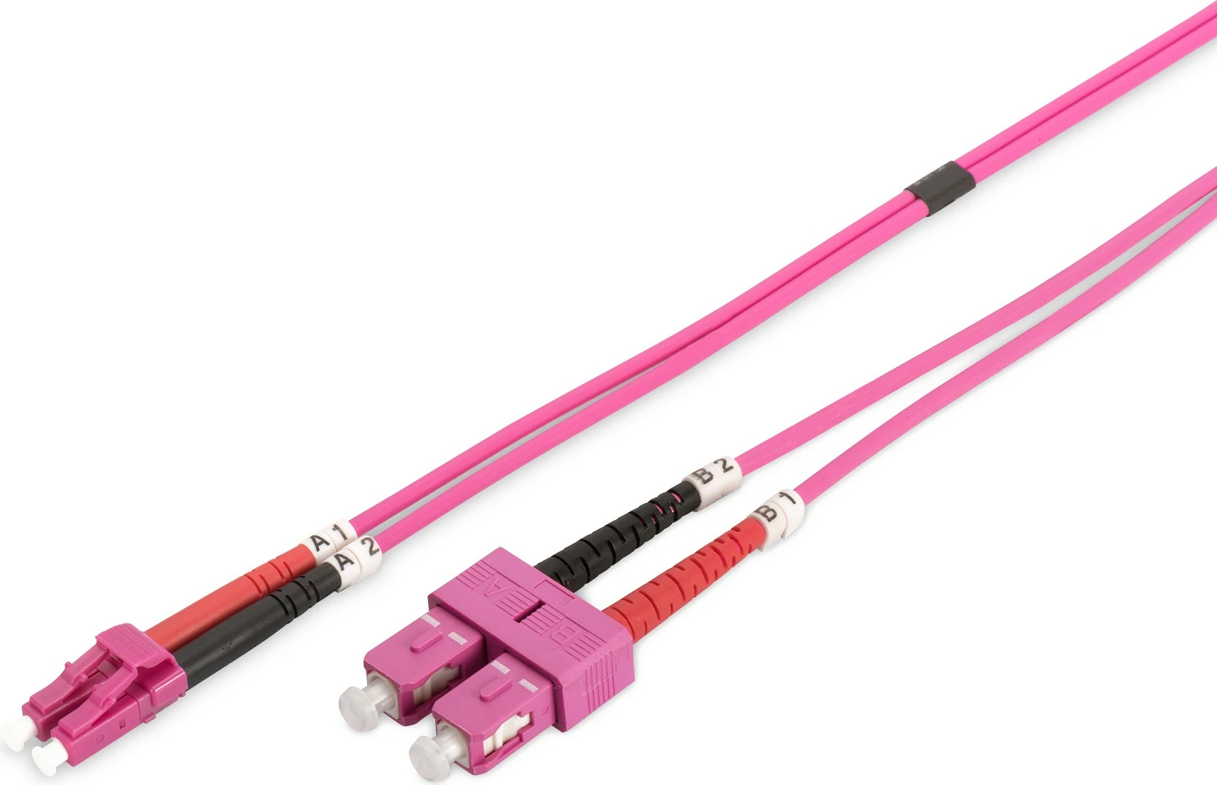 Kabllo optik Digitus OM4 patch cord, LC në SC, 2m, vjollcë