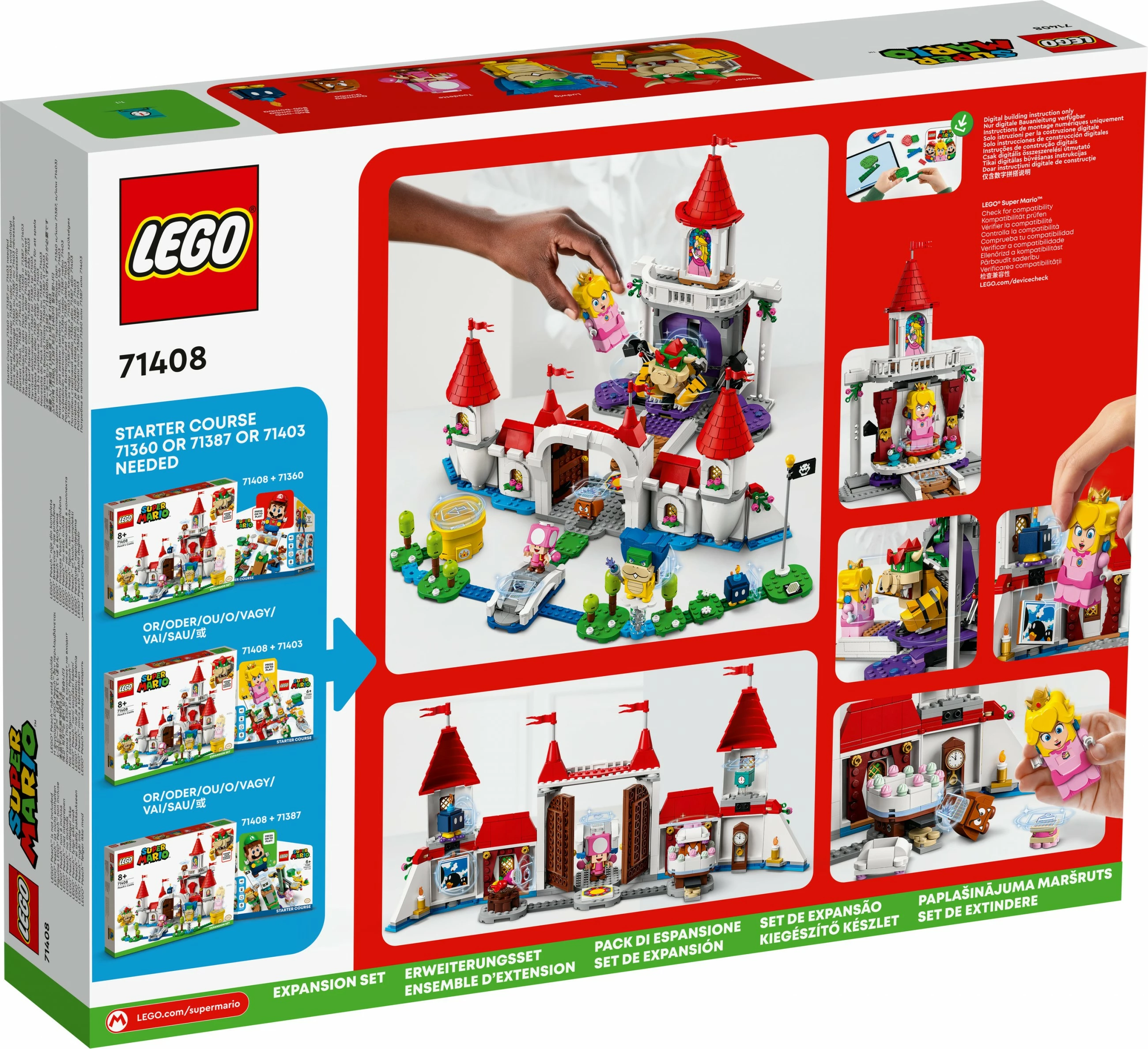 Set ndërtimi LEGO Super Mario Peach’s Castle, 1216 pjesë, shumëngjyrësh