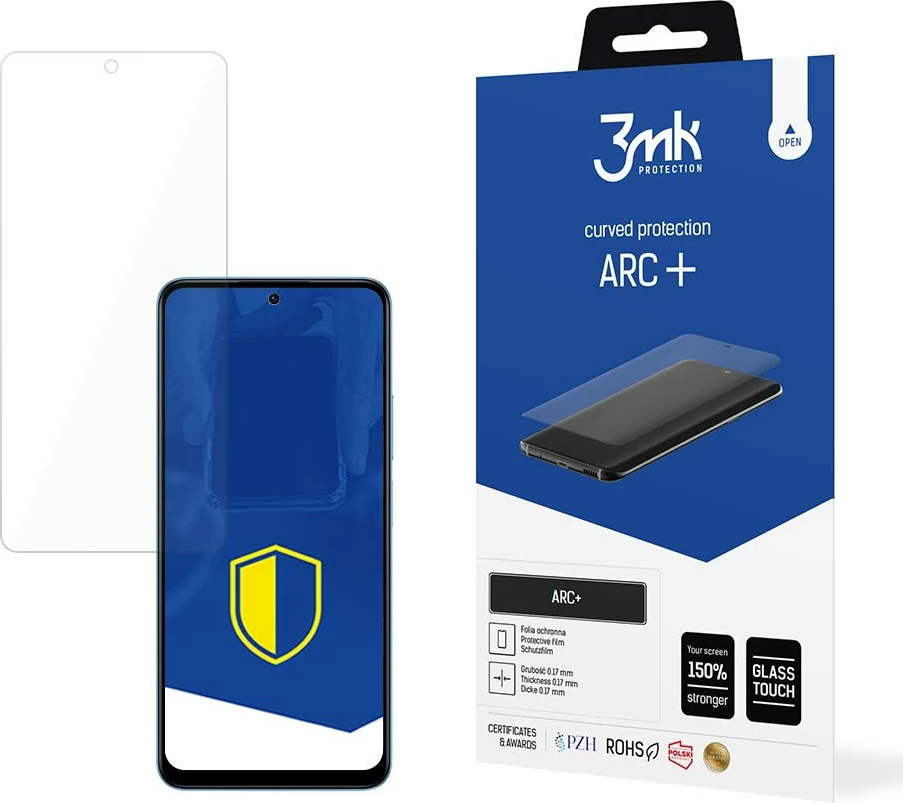 Folje mbrojtëse për ekran, 3mk ARC+, për Xiaomi Redmi 12, Transparent