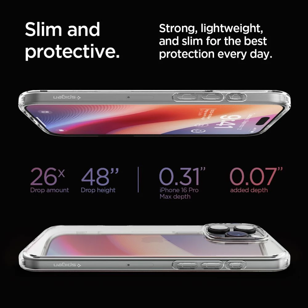 Mbështjellës Spigen Ultra Hybrid për iPhone 16 Pro Max, transparent (1 copë)