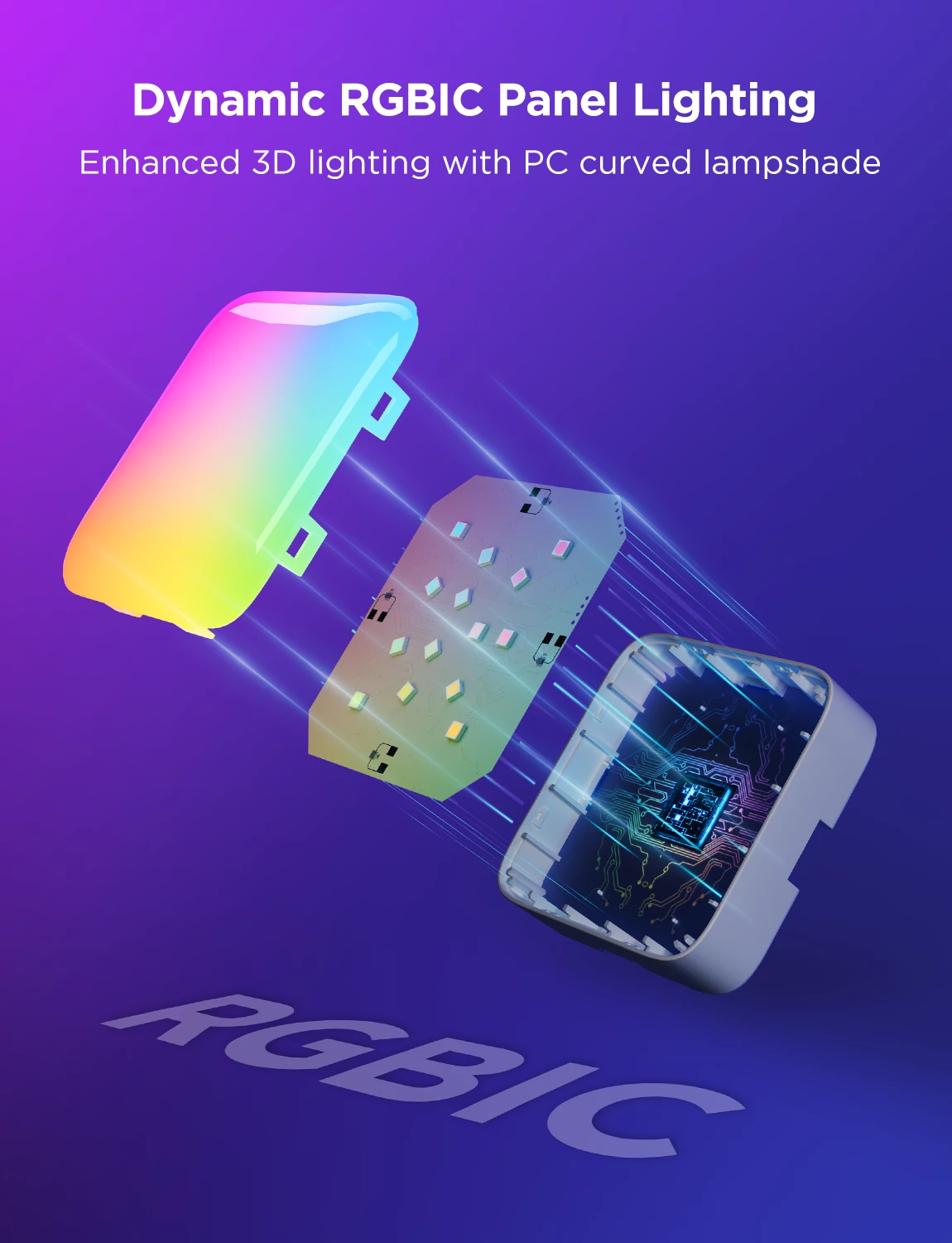 Panel dritash LED smart Govee Mini Panel Lights, RGBIC, Wi‑Fi, Matter, 10 copë