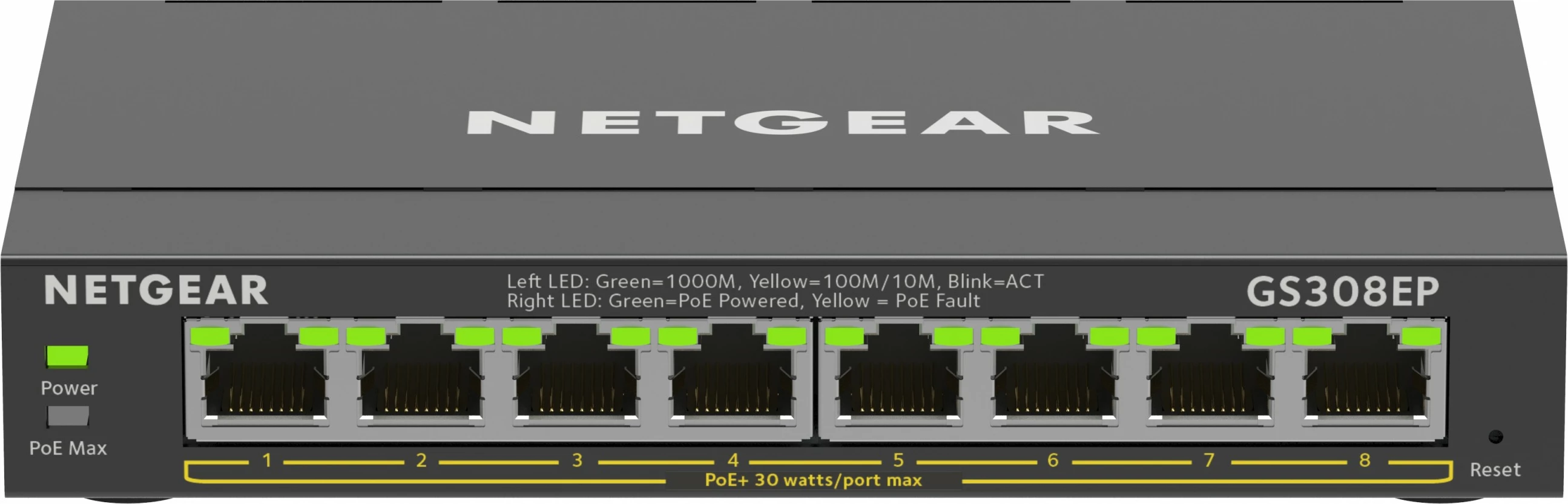 Switch NETGEAR 8-Port Gigabit Ethernet PoE+ Plus, i menaxhuar, L2/L3, Ethernet Gigabit, i zi