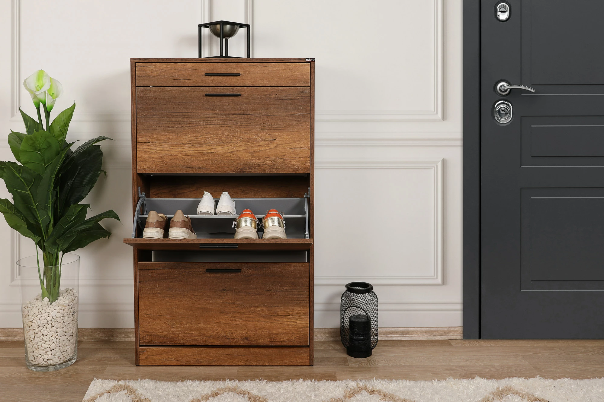 Dollap këpucësh Hanah Home, Oslo Walnut, Shc-431-Oo-1