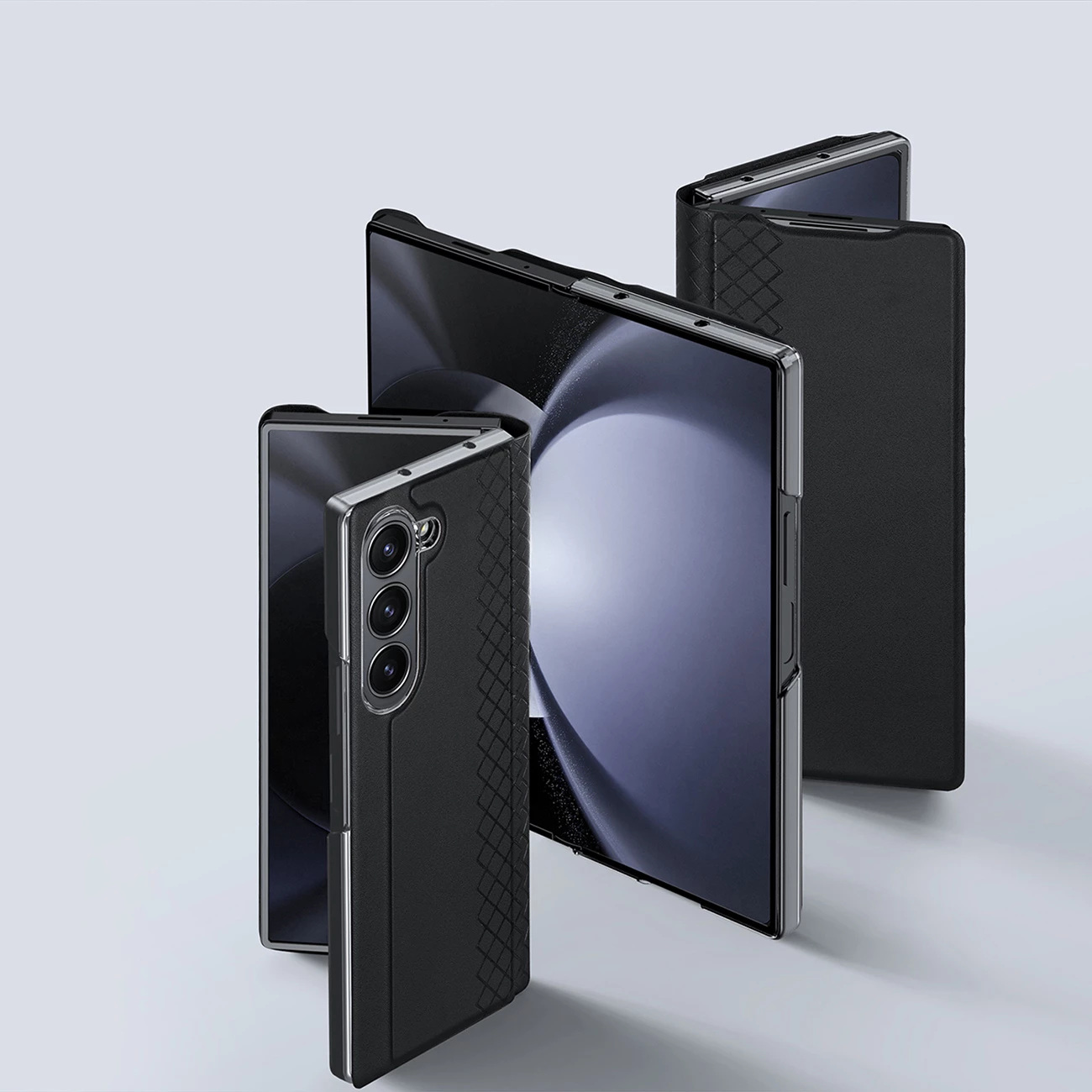 Mbështjellës Dux Ducis Brill për Samsung Galaxy Z Fold 6, me kapëse magnetike, xhep për kartë, eko-lëkurë, i zi