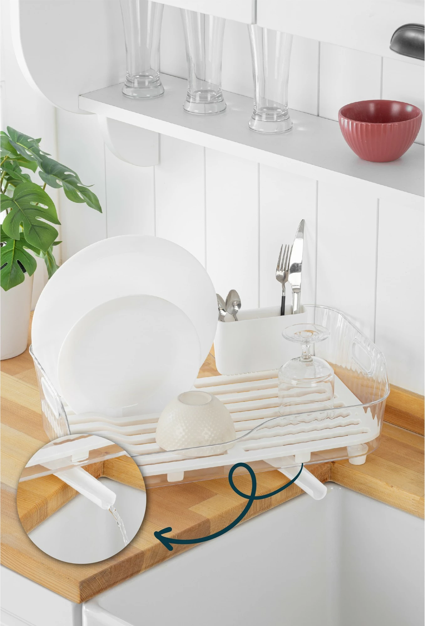 Rrack për enë, plastikë transparente, Hermia, AKL-060S, 27x43x12cm