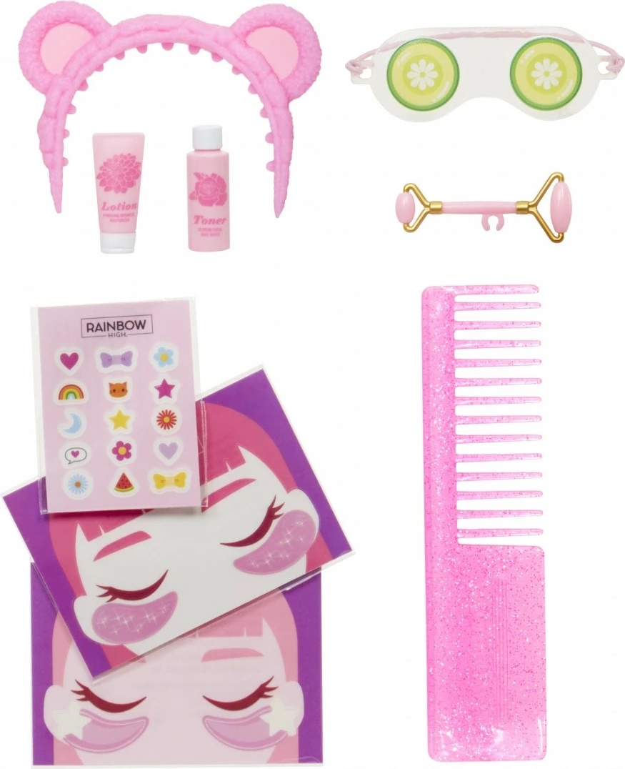 Kukull Rainbow High Junior High PJ Party, Bella Pink, me aksesorë, Rozë