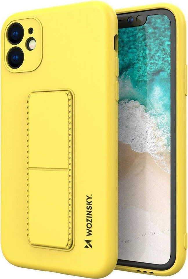 Mbështjellës Wozinsky Kickstand Case për Samsung Galaxy A22 4G, silikon, e verdhë