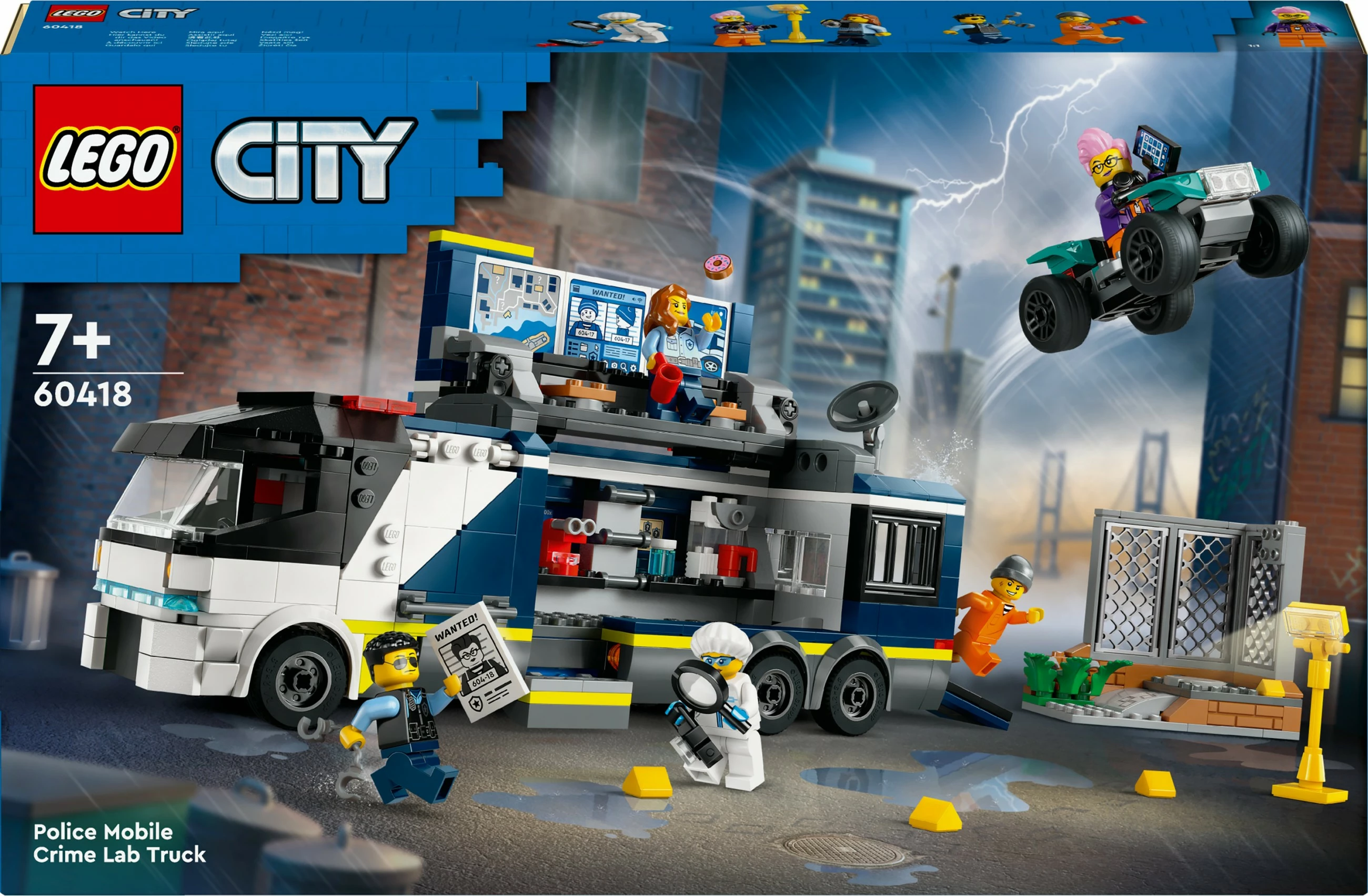 Set ndërtimi LEGO City Police Mobile Crime Lab Truck 674 pjesë, shumëngjyrësh