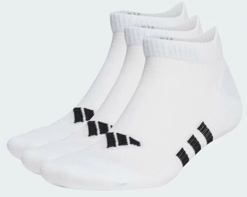 Çorape adidas Performance Cushioned Low 3PP për meshkuj dhe femra, të bardha
