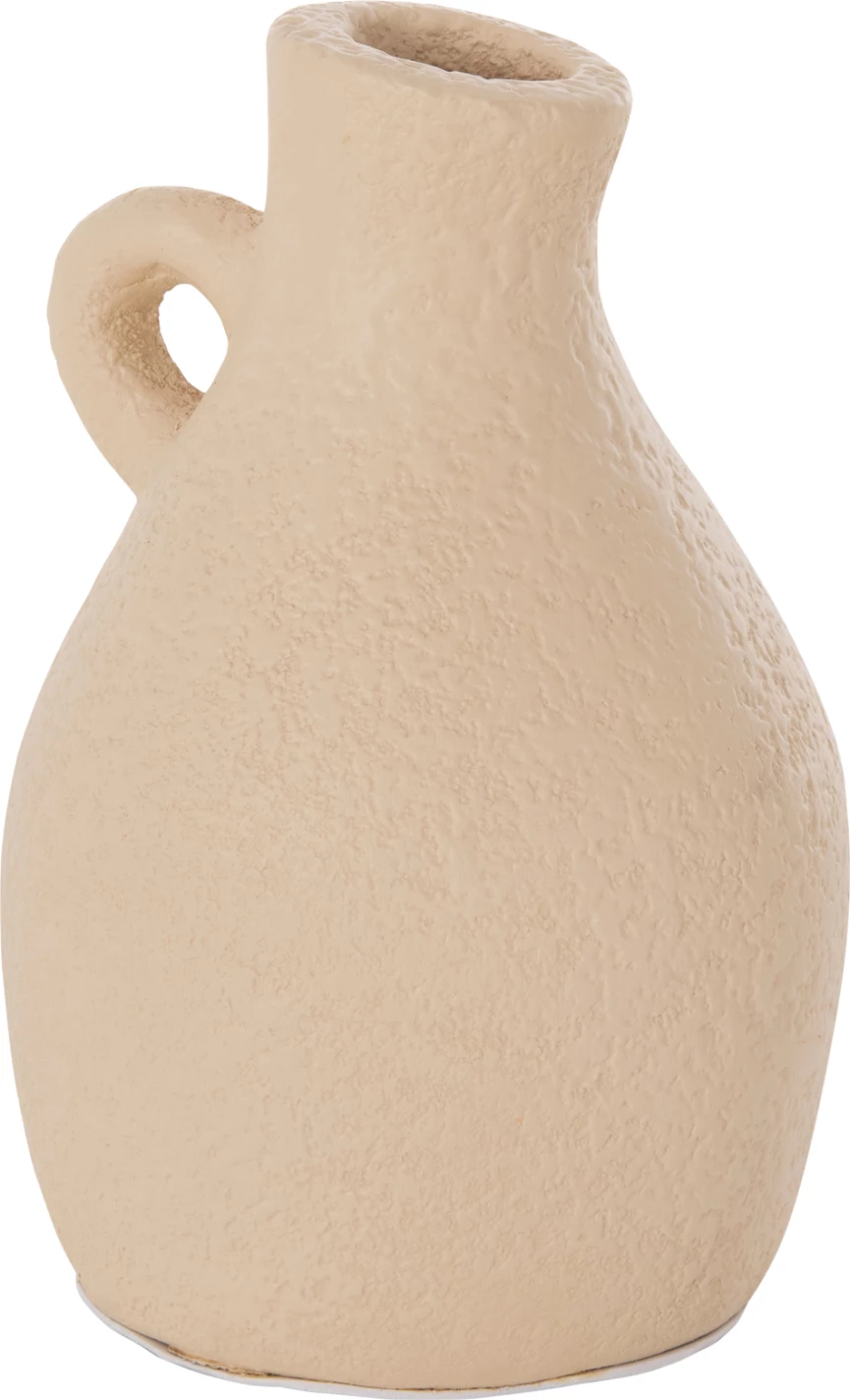 Vazo dekorative tavoline prej terrakote, ngjyrë krem e bardhë, DECANT FH4667.02L, 14x21cm