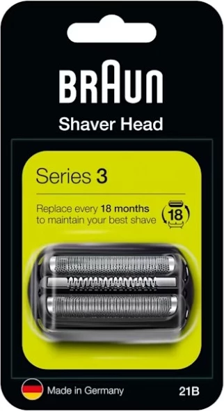 Kokë rroje, Braun, 21B 736879, për Series 3, argjendtë, kombipack