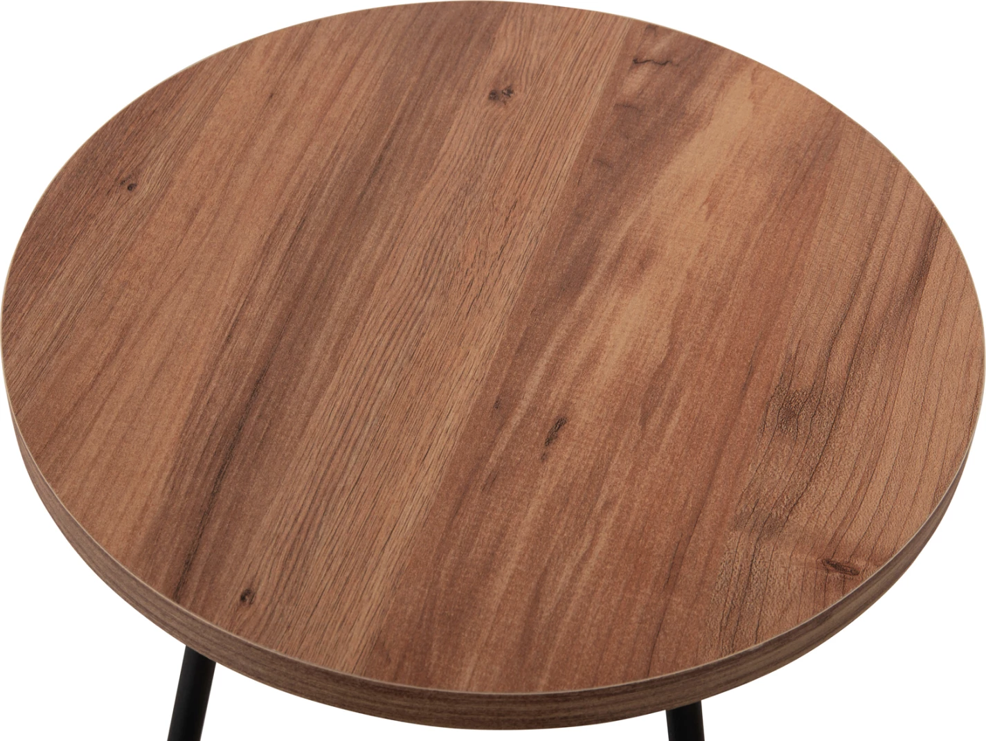 Set tavolina anësore të rrumbullakëta KISSA FH18174.04 melaminë ngjyrë druri natyral-këmbë metali të zeza