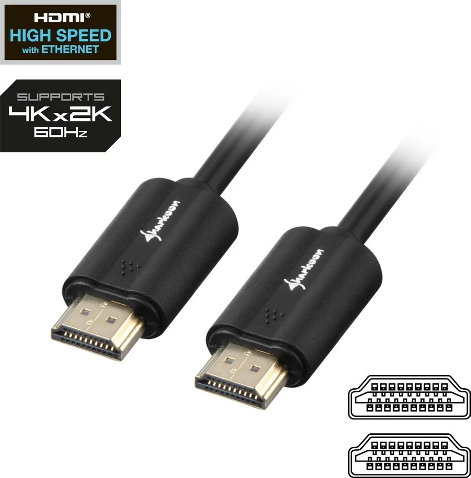 Kabllo HDMI Sharkoon 10m 4K, e zezë