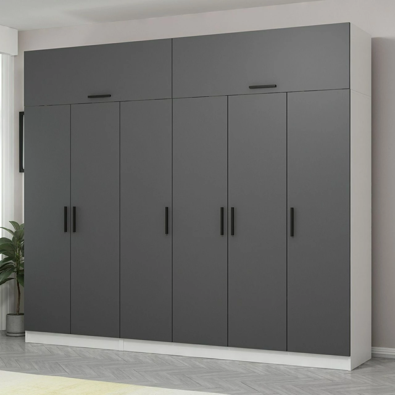 Dollap i madh, ngjyrë antracit, Skye Decor, Kale - 5148