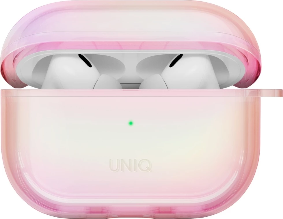 Mbështjellës UNIQ Iridescia për AirPods Pro 2, Holo Pink me karabinë