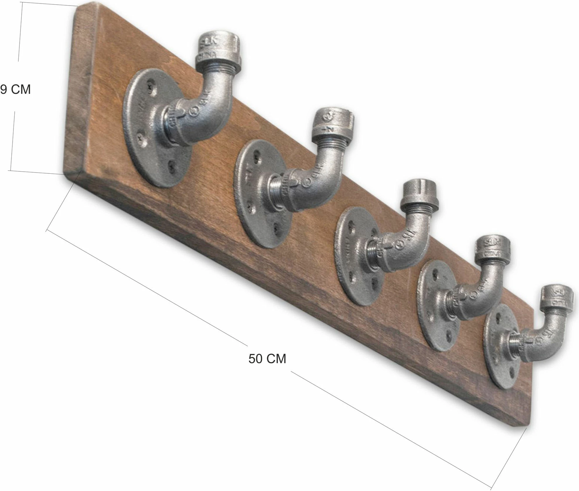 Varëse muri industriale, dru bredhi, ngjyrë arre dhe e zezë, Boruraf038