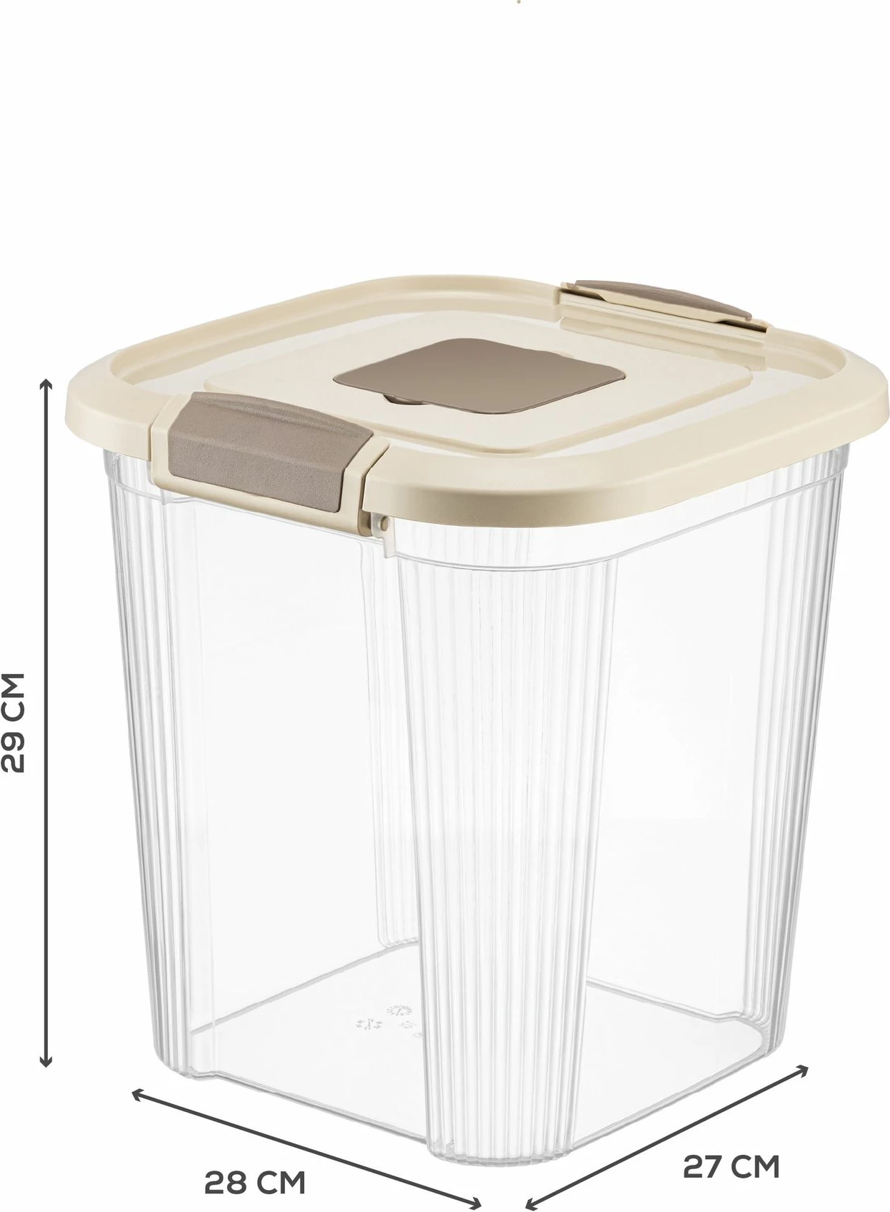 Kuti plastike për organizim, ngjyrë bezhë, Hermia Concept Bnm-0094-4Lu, 28x27x29cm, 12L