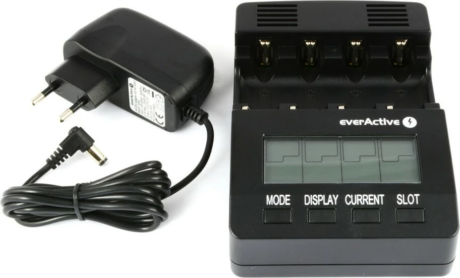 Karikues baterish everActive NC-3000, për AA/AAA/C/D, i zi