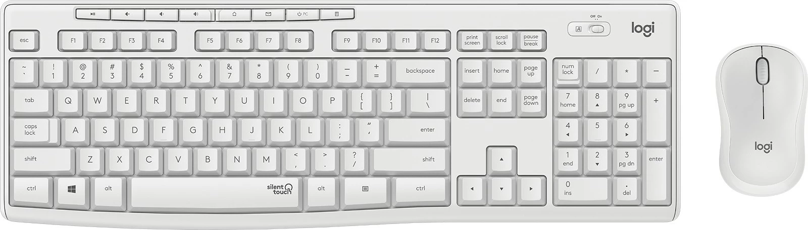 Set tastierë dhe maus Logitech MK295 Silent Wireless Combo, AZERTY, wireless, e bardhë