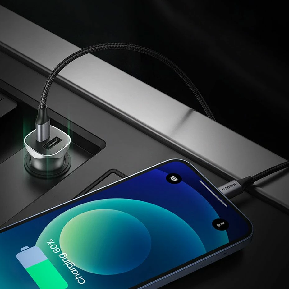 Karikues veture Ugreen CD130 20W 4.8A 1x USB-A + 1x USB-C (UGR1113GRY) argjendtë, 1 copë