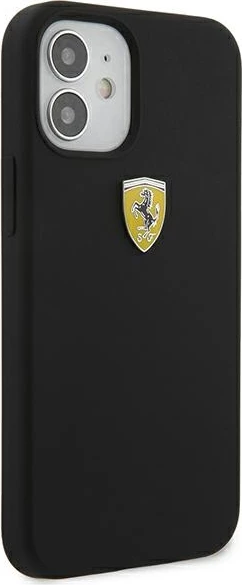 Mbështjellës Ferrari FESSIHCP12SBK për iPhone 12 mini 5.4", silikon, i zi