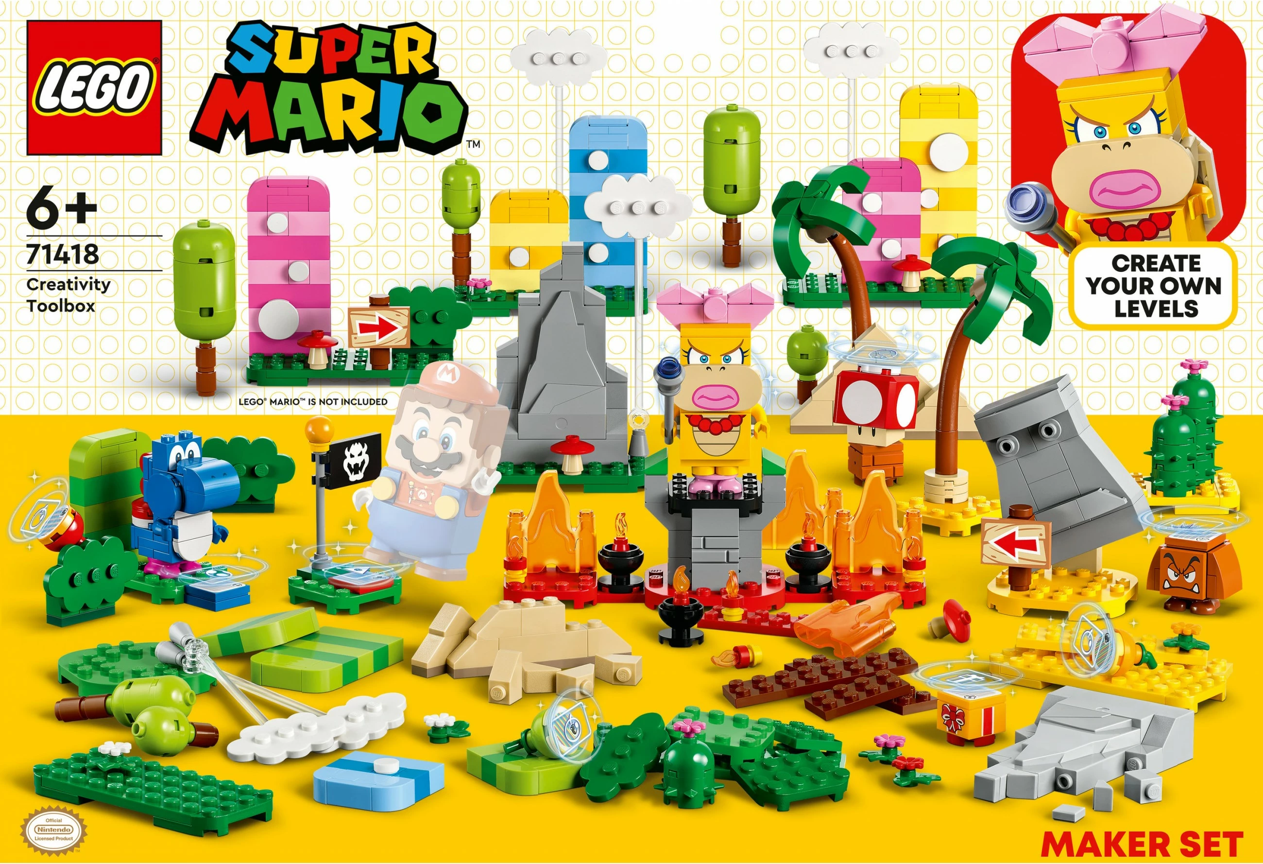 Set ndërtimi LEGO Super Mario Creativity Toolbox, 588 pjesë, shumëngjyrësh