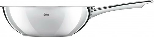Wok Silit 28cm Wuhan, çelik inox, dorezë e gjatë