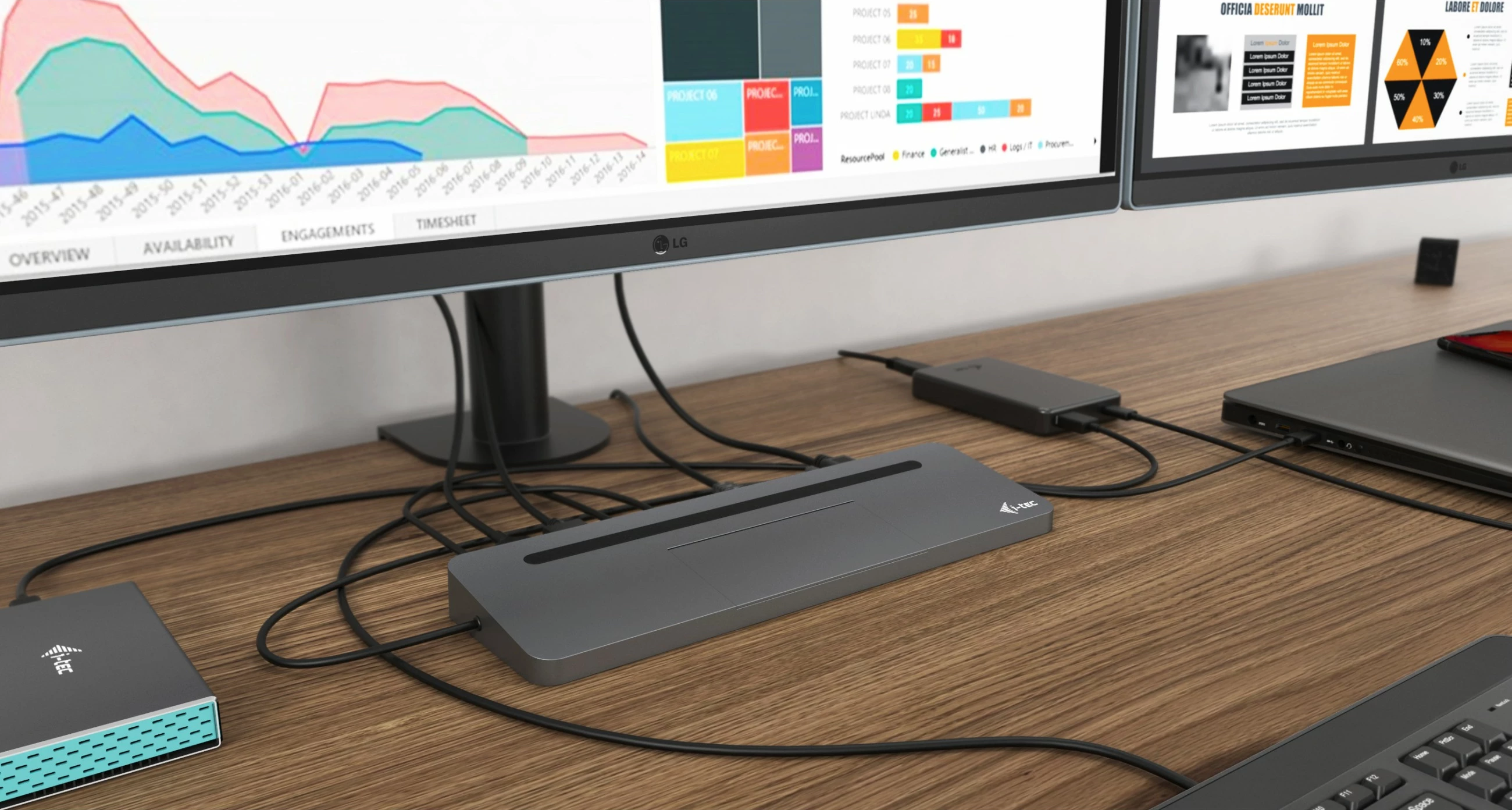 Docking station i-tec Metal USB-C Ergonomic 4K, 3x Display, Power Delivery 85W, gri