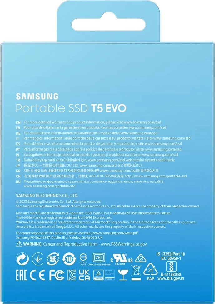 SSD portabël Samsung MU-PH4T0S 4 TB, USB 3.2 Gen 1, Zi