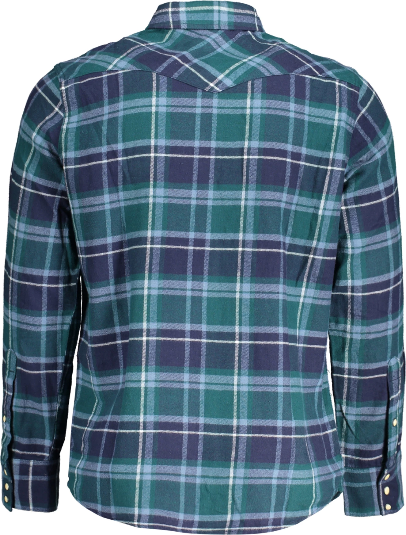 Këmishë për meshkuj WRANGLER me mëngë të gjata flanell, e gjelbër