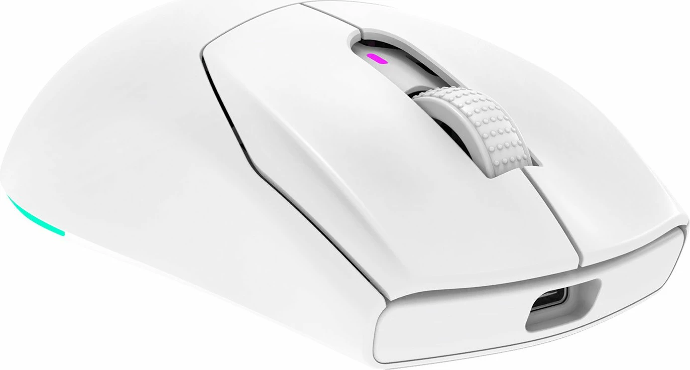 Maus Rampage Prote M5 Pro 26000 DPI wireless 2.4GHz/Bluetooth RGB, i bardhë, set me receiver USB + kabllo USB-C