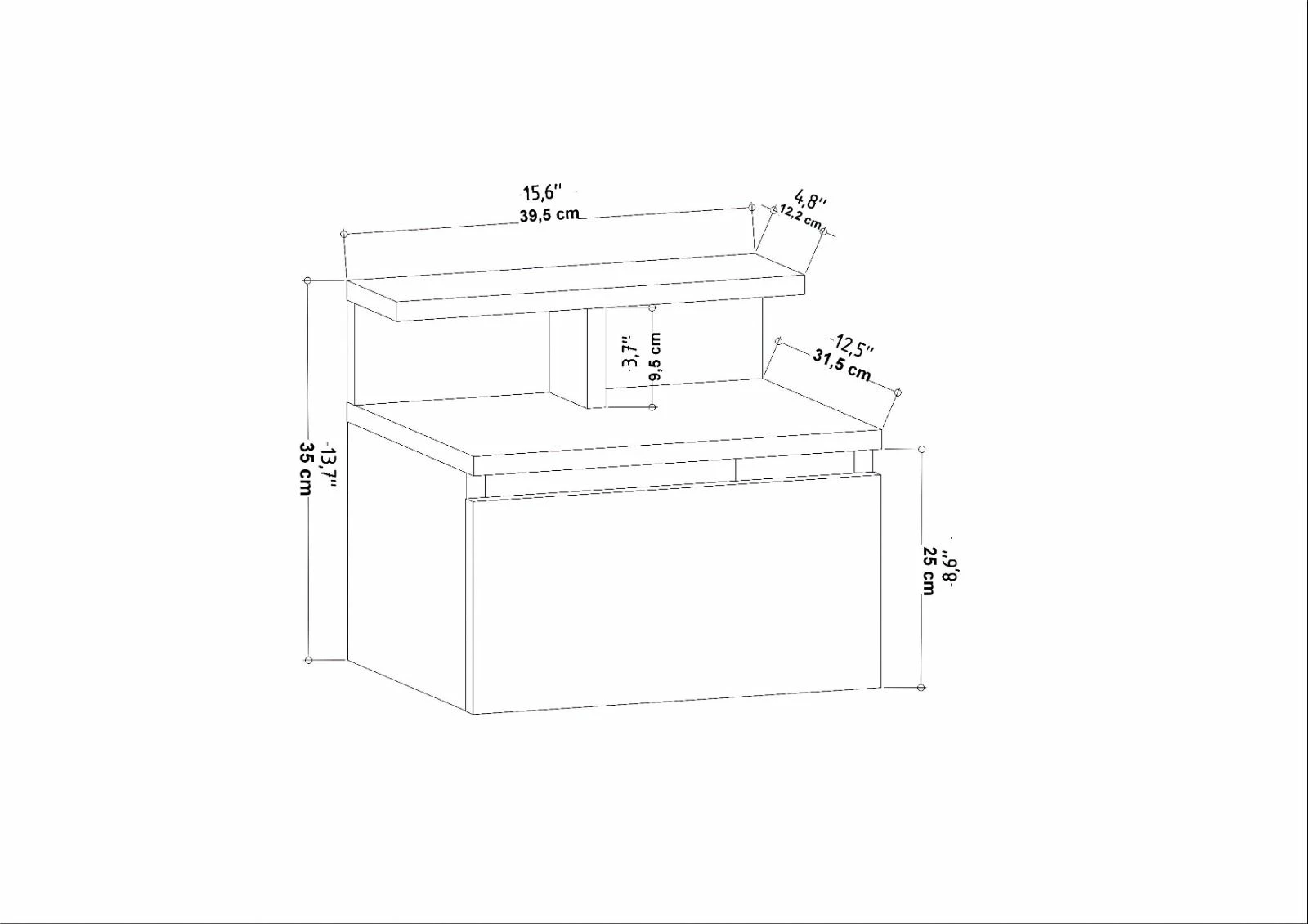 Komodinë natës Hanah Home, Alice, antracit