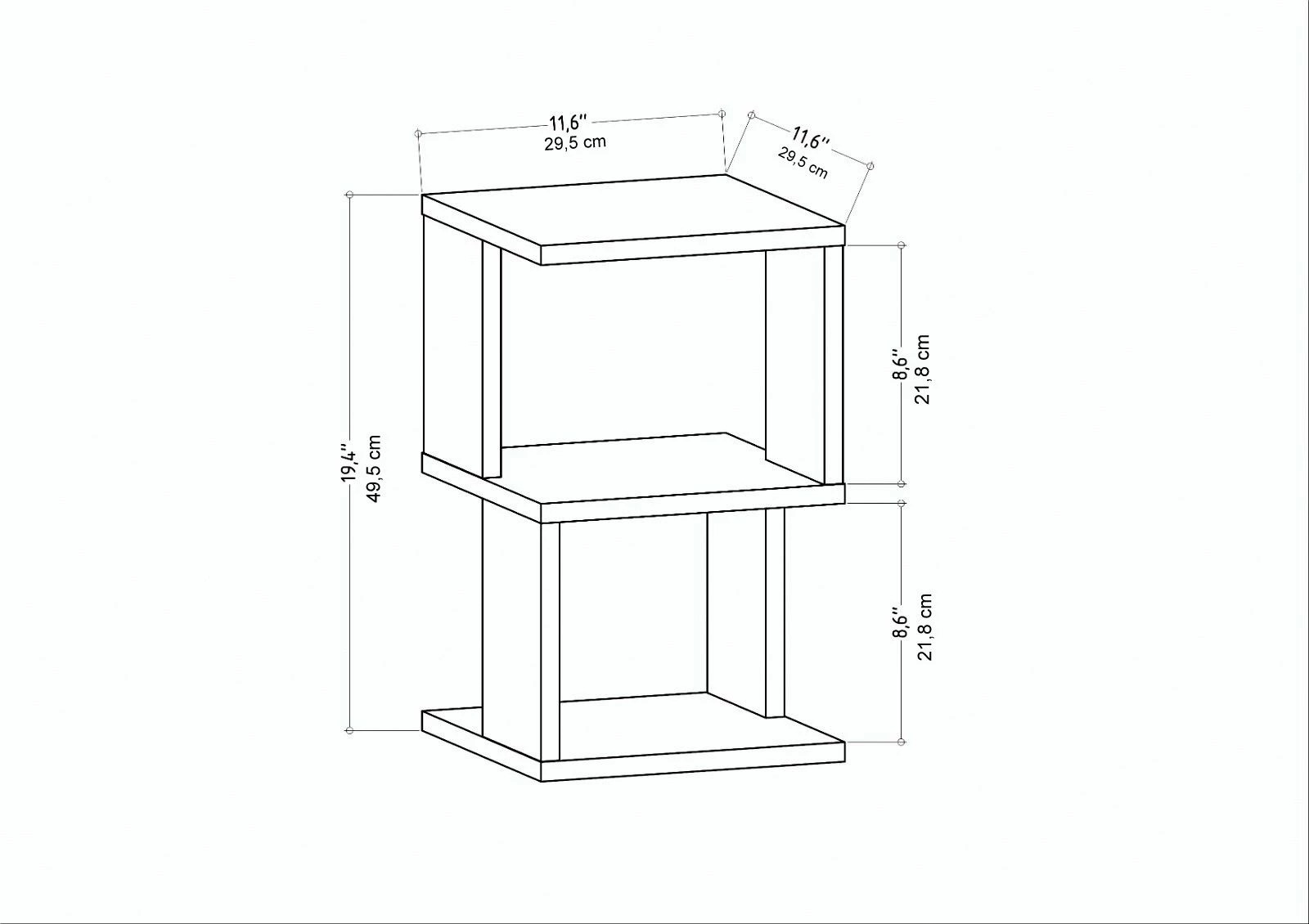 Komodinë Hanah Home, Carter, ngjyrë lisi