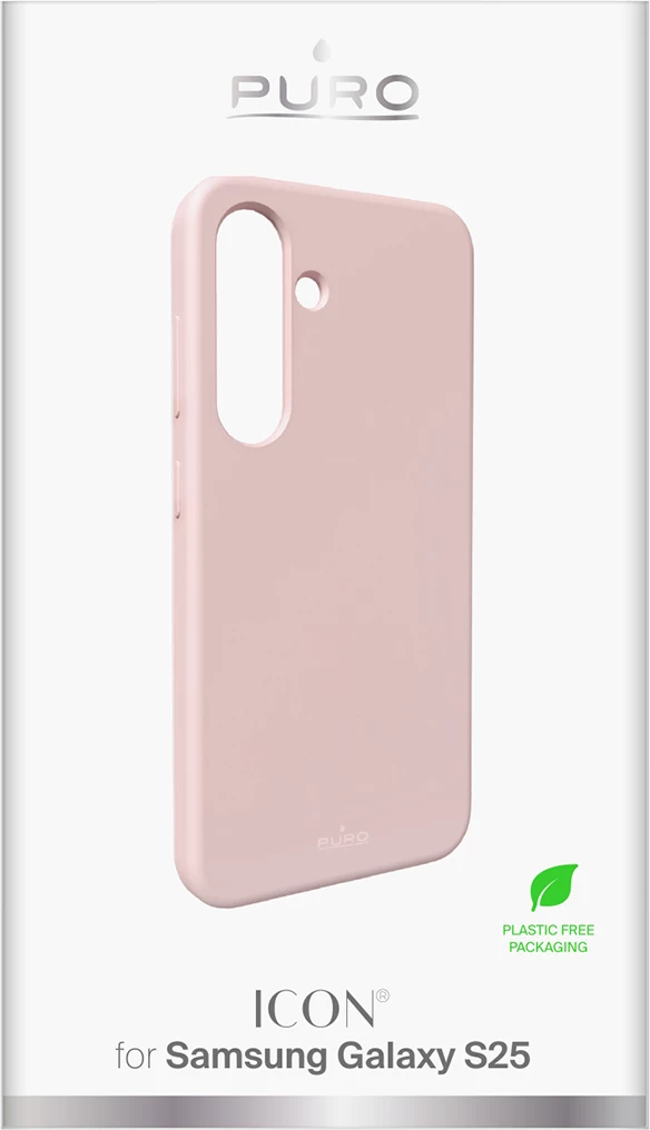 Mbështjellës silikon Puro Icon për Samsung Galaxy S25, Rozë