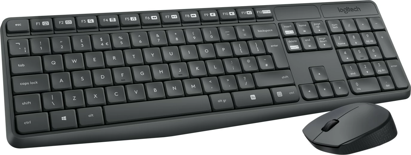 Set tastierë dhe maus Logitech MK235, wireless, USB, QWERTY, gri