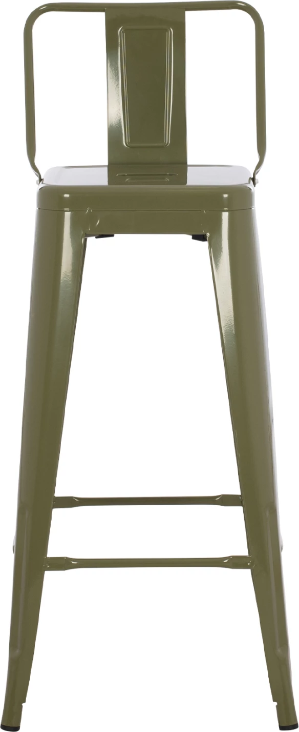 Karrige për bar me mbështetëse, MELITA-PRO, metal, ngjyrë ulliri e errët, 42x42x100H cm