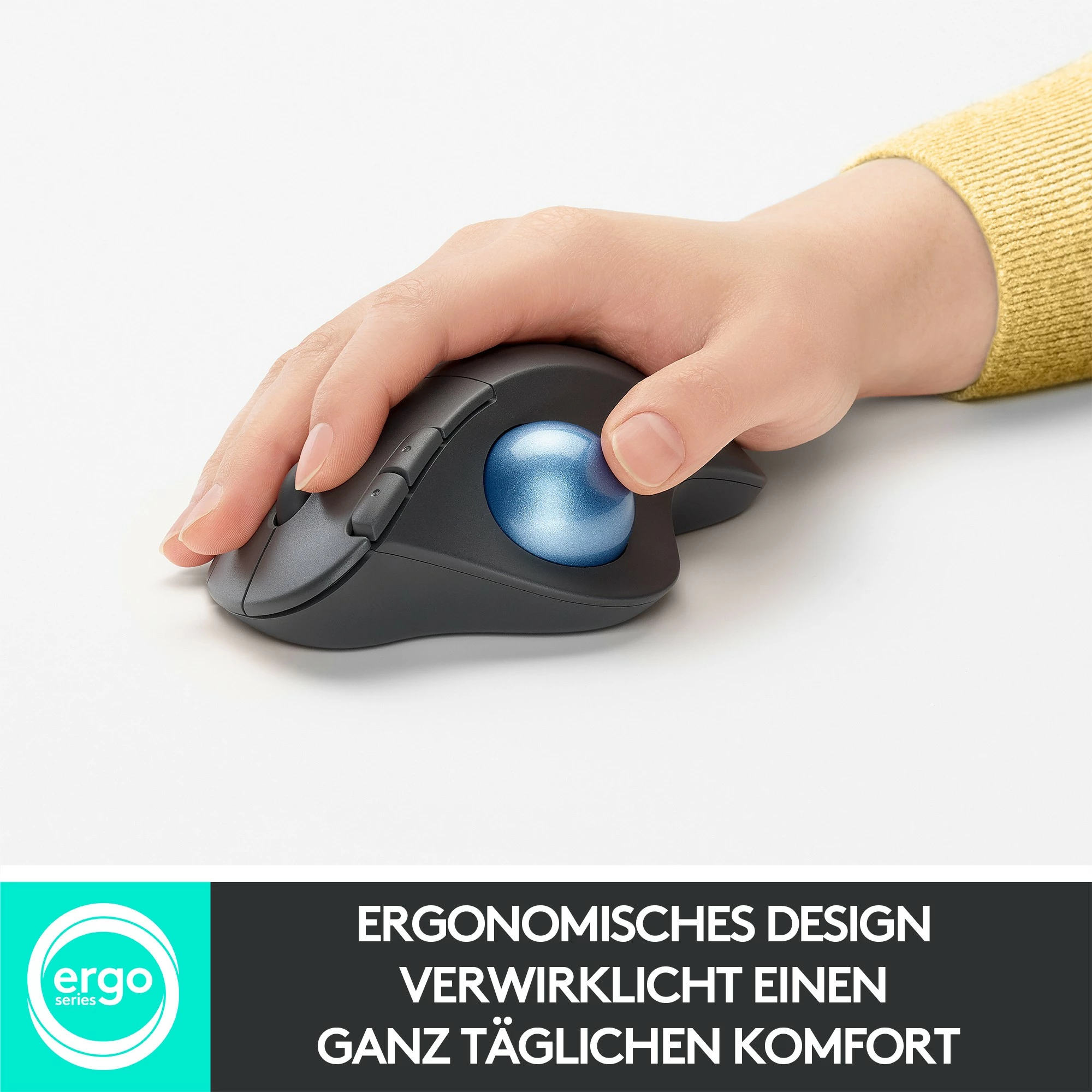 Maus Logitech ERGO M575 Wireless Trackball, 2000 DPI, Grafit