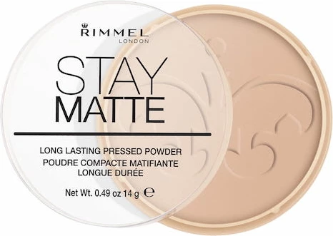 Pudër kompakte Rimmel Stay Matte 005 Silky Beige 14g