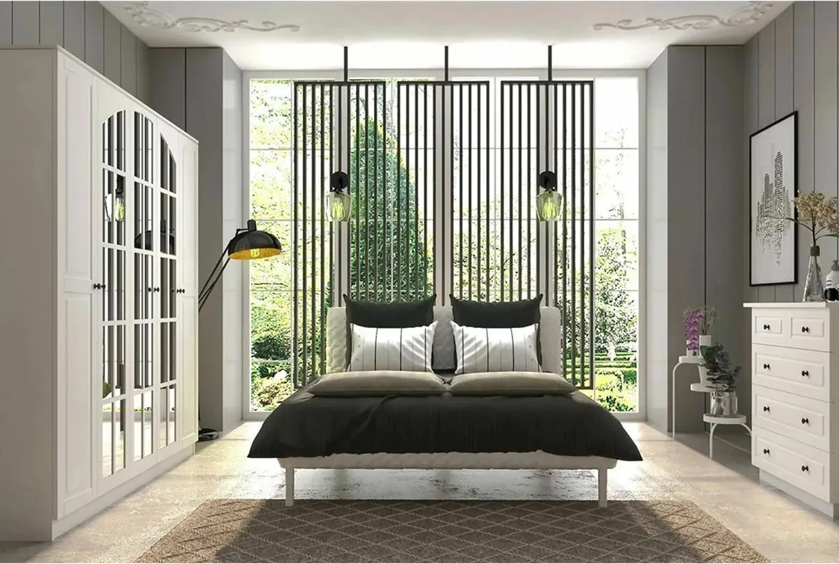 Dollap rrobash Skye Decor, ngjyrë e bardhë mat, RB-016