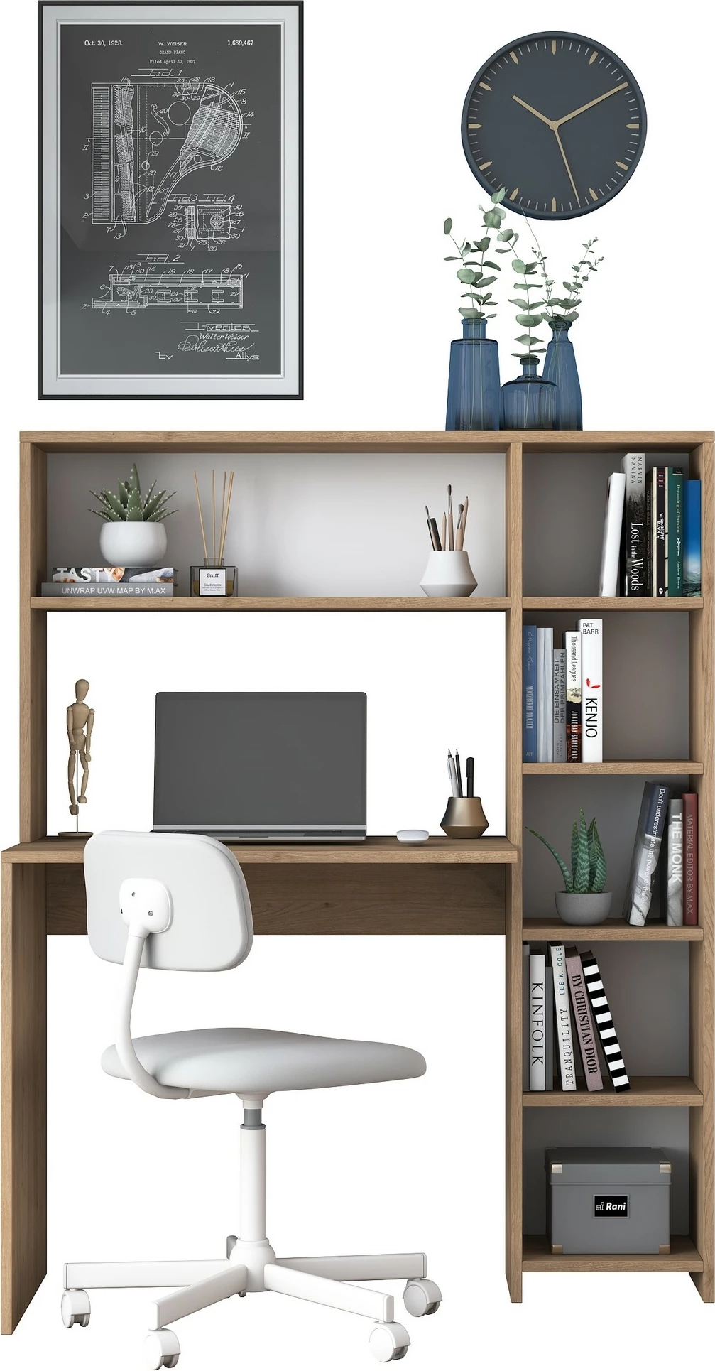 Tavolinë studimi Hanah Home, HA104 - 2025, ngjyrë lisi