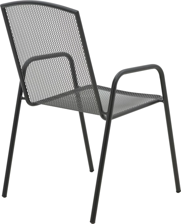 Karrige për kopsht Pomedon e grumbullueshme, metalike, ngjyrë e zezë, 56x64x87cm