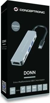 Docking station Conceptronic USB-C HDMI 2xUSB-A3.0 60WPD 15cm gri