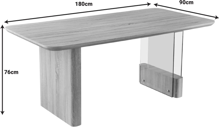 Tavolinë ngrënie Faghan, ngjyrë kafe, MDF, 180x90x76cm