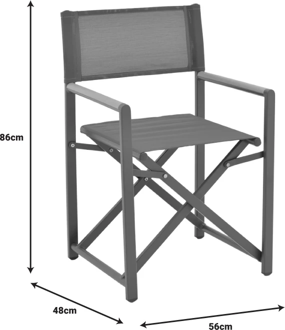 Set tavoline me karrige për terasë Kliton-Mabu, alumin, ngjyrë antracit, 80x80x74cm, 5 copë