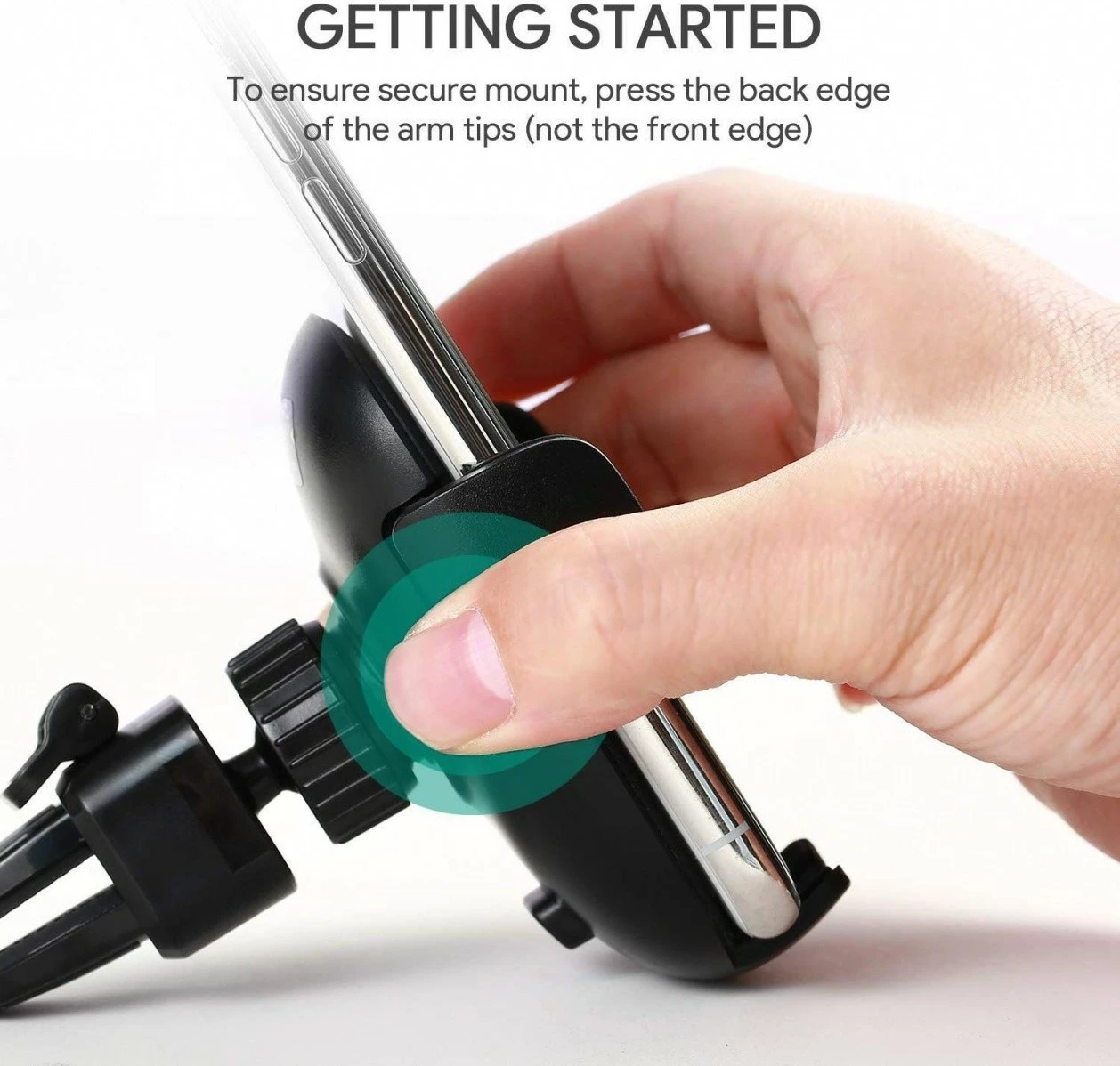 Mbajtës universal për veturë AUKEY HD-C48 për ventilator, 360° rrotullues, i zi