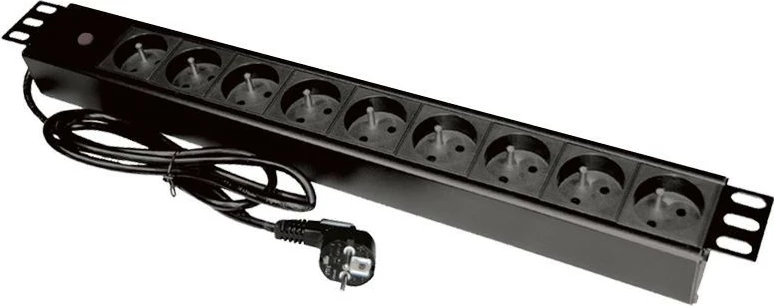Prizë rack ALANTEC PZ09, 9xCEE 7/5, 1.8m, 1U, e zezë