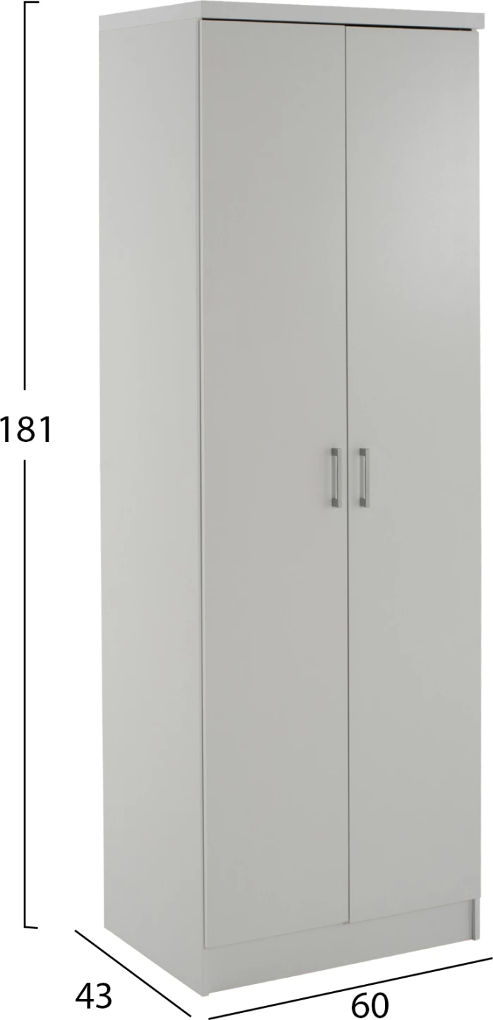 Dollap BAILEY FH337.05 2-dyer 3 rafte melamine, ngjyrë e bardhë, 60x43x181 cm