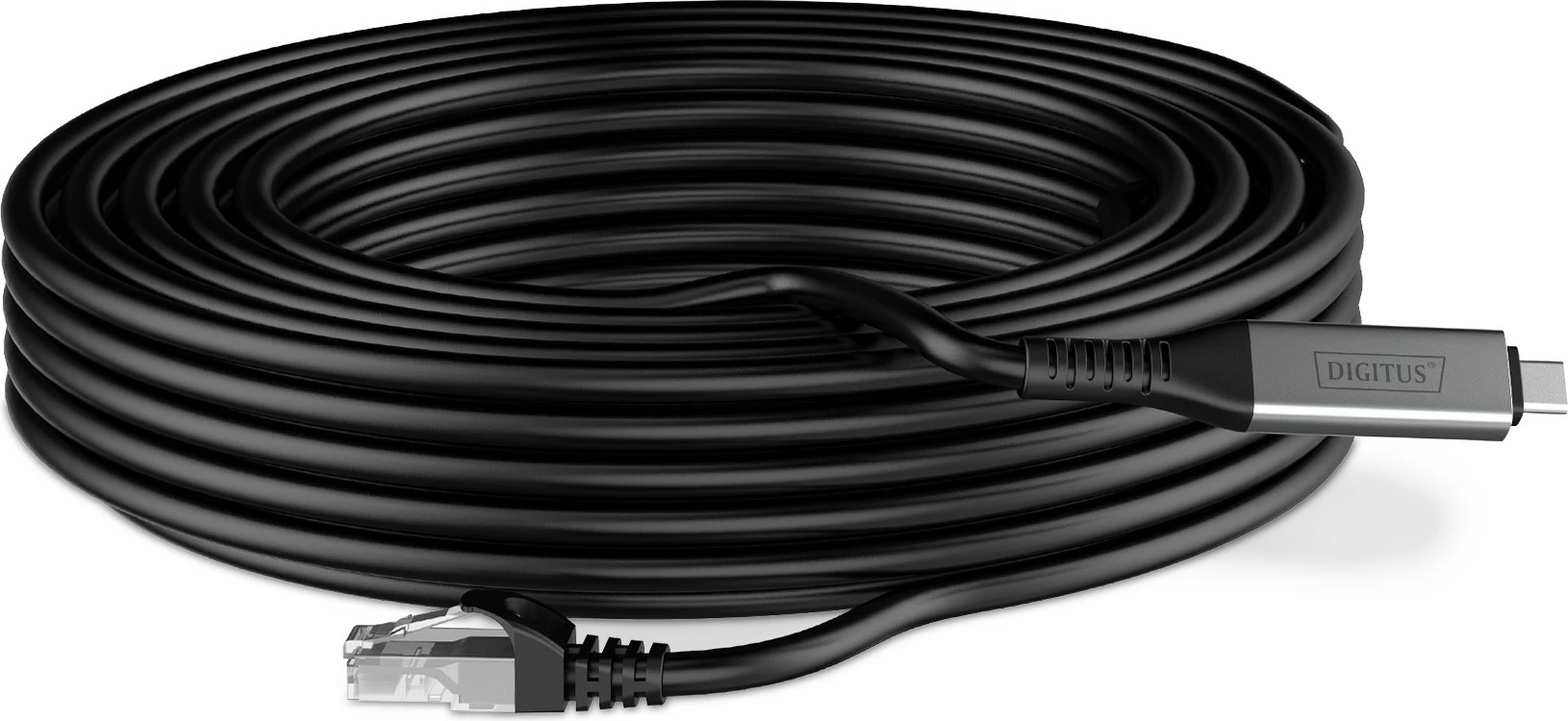 Kabllo rrjeti Digitus USB-C në RJ-45, Cat6a, 15m, e zezë