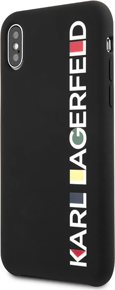 Mbështjellës Karl Lagerfeld Glossy Bauhaus Logo për iPhone X/XS, i zi